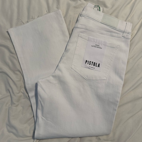 NWT PISTOLA Lennon High Rise Crop Boot - Cloud Vintage White Size 32 - Picture 5 of 7